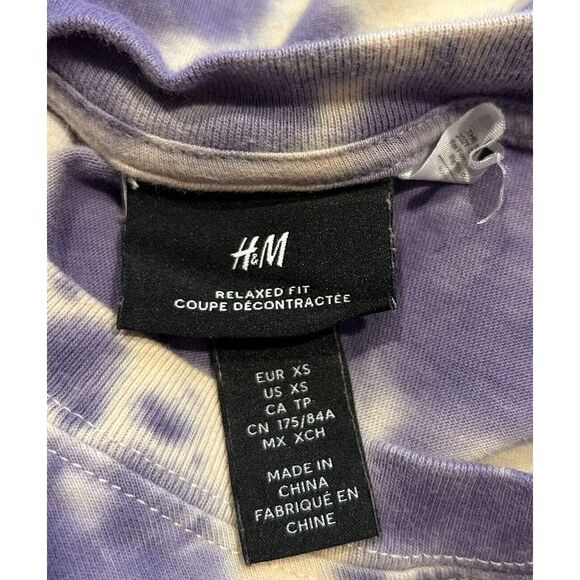H&M Krusty The Clown Simpsons Relaxed Fit Purple Tie Dye T-Shirt‎ Size XS - Picture 5 of 6